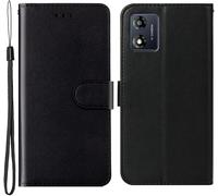 Custodia Compatibile con MOTOROLA MOTO E13 4G XT2345 Cover STAND LIBRO gel PORTAFOGLIO Protezione display flip magnetica eco pelle porta carte vano card (Nero)