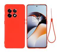 Custodia compatibile con OnePlus ACE 2, antigraffio, sottile, in silicone liquido, morbida gomma TPU, protezione completa della fotocamera, colore puro, semplice, con cinturino da polso.(K?rm?z?)