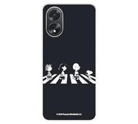 Custodia compatibile con OPPO A38 - A18 ufficiale di Peanuts Personaggi Beatles per proteggere il tuo cellulare. Custodia in silicone trasparente flessibile con licenza ufficiale Snoopy
