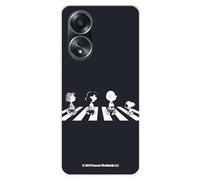 Custodia compatibile con OPPO A58 4G Ufficiale Peanuts Personaggi Beatles per proteggere il tuo cellulare. Custodia in silicone trasparente flessibile con licenza ufficiale Snoopy