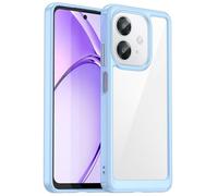Custodia compatibile con Oppo A60 5G CPH2683 / A40 CPH2669 / A40M CPH3669 / A3x 4G / A3 5G / A3 4G COVER back case matte slim protezione in plastica rigida con cornice GEL SILICONE (Cornice Azzurro)