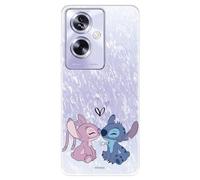 Custodia compatibile con OPPO A79 5G Ufficiale Disney Angel & Stitch Beso per proteggere il tuo cellulare. Custodia in silicone trasparente flessibile con licenza ufficiale di Lilo & Stitch