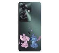 Custodia compatibile con OPPO Reno 11 F 5G Ufficiale Disney Angel & Stitch Beso per proteggere il tuo cellulare. Custodia in silicone trasparente flessibile con licenza ufficiale di Lilo & Stitch