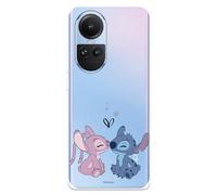 Custodia compatibile con OPPO Reno10, ufficiale Disney Angel & Stitch Bacio