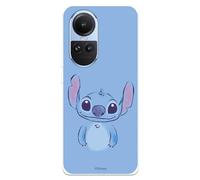 Custodia compatibile con OPPO Reno10 Ufficiale Disney Stitch Blu per proteggere il tuo cellulare. Custodia in silicone trasparente flessibile con licenza ufficiale di Lilo & Stitch