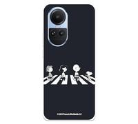 Custodia compatibile con OPPO Reno10 Ufficiale Peanuts Personaggi Beatles per proteggere il tuo cellulare. Custodia in silicone trasparente flessibile con licenza ufficiale Snoopy