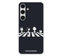 Custodia compatibile con Samsung Galaxy S24 ufficiale di Peanuts Personaggi Beatles per proteggere il tuo cellulare. Custodia in silicone trasparente flessibile con licenza ufficiale Snoopy