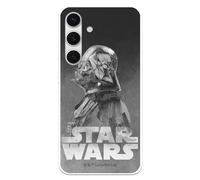 Custodia compatibile con Samsung Galaxy S24 ufficiale di Star Wars Darth Vader sfondo nero per proteggere il tuo cellulare. Custodia in silicone trasparente flessibile con licenza ufficiale di Star