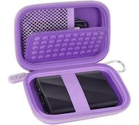 Custodia compatibile con Samsung T9/T7/T7 Shield SSD portatile da 1 TB, 2 TB, 4 TB, disco rigido esterno, organizer da viaggio per unità a stato solido e cavo USB (solo scatola) (viola)