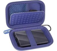Custodia compatibile con Samsung T9/T7/T7 Shield SSD portatile da 1 TB, 2 TB, 4 TB, disco rigido esterno, organizer da viaggio per unità a stato solido e cavo USB (solo scatola) (blu)