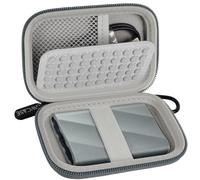 Custodia compatibile con Samsung T9/T7/T7 Shield SSD portatile da 1 TB, 2 TB, 4 TB, disco rigido esterno, organizer da viaggio per unità a stato solido e cavo USB (solo scatola) (grigio)