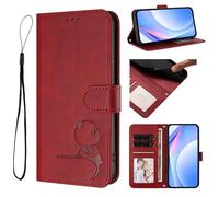 Custodia Compatibile con TCL 605,Compatibile con TCL 60 SE Pelle PU Scomparto per carte Portafoglio Supporto ribaltabile Chiusura magnetica Red