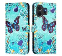 Custodia compatibile con TCL Nxtpaper 70 Pro, custodia a portafoglio in pelle PU con slot per carte di credito pieghevole supporto magnetico protezione flip cover. Cuore farfalla