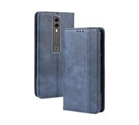 Custodia compatibile con Vodafone Smart V10 VFD730.Cassa del telefono Flip in pelle imitata con slot per carte Chiusura magnetica.Case Cover per Vodafone Smart V10 VFD730-Blue