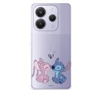 Custodia compatibile con Xiaomi Redmi Note 14 5G Pro Ufficiale Disney Angel & Stitch Bacio per proteggere il tuo cellulare. Custodia in silicone trasparente flessibile con licenza ufficiale di Lilo