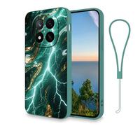 Custodia compatibile con Xiaomi Redmi Note 14 Pro 5G Custodia con nastro, Custodia protettiva per Redmi Note 14 Pro 5G Modello Estetico Case Silicone Accessori TPU Bumper Bumper Cover Originale (Verde