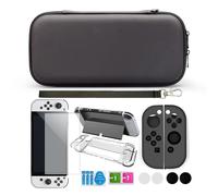 Custodia compatibile OLED per Nintendo Switch con accessori 9 parti Black