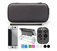 Custodia compatibile OLED per Nintendo Switch con accessori 9 parti Black