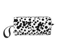 Custodia compatta con stampa a pois neri e bianchi, borsa per il trasporto minimalista, grande capacità per il trasporto protettivo