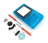 Custodia completa per Nintendo Gameboy Pocket GBP Game Shell Case con bottoni e viti Kit - trasparente azzurro