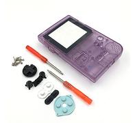 Custodia completa per Nintendo Gameboy Pocket GBP Game Shell con pulsanti e viti kit - viola trasparente
