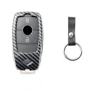 Custodia con Anello a Catena per Portachiavi in Fibra di Carbonio per Auto per Mercedes Benz E S C Class GLE GLA GLB GLC GT GLK CLA CLS