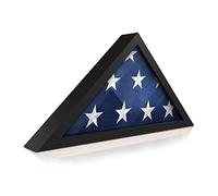 Custodia con bandiera nera, in legno massello, con bandiera militare, per 9,5 x 5, bandiera americana per veterani americani, cornice per bandiera sepoltura, cornice per bandiere, ombra, per esporre