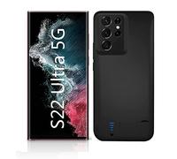 Custodia con batteria per Samsung Galaxy S22 Ultra 5G, batteria ricaricabile portatile sottile Galaxy S22 Ultra Charging Case 5000 mAh con caricabatterie Power Bank (6,8 pollici) nero