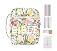 Custodia con Bibbia | Graziosa borsa floreale con manico, astuccio per bibbia - per donne adolescenti ragazze chiesa scuola università ufficio lavoro studio viaggio cancelleria forniture trucco