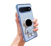Custodia con cavalletto per Google Pixel 11/11Pro, placcata di lusso, con | Cassa del telefono del supporto del basamento dell'astronauta di lusso con il modello del cuore dell'amore del silicone molle