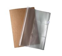 Custodia con cerniera A5 e custodia per carte di carta Kraft - Confezione di accessori per taccuino da viaggio, confezione da 2 per diari di viaggio ricaricabili - Formato A5-21 x 13 cm