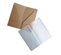 Custodia con cerniera e porta carte Kraft, confezione da 2 accessori per diario di viaggio ricaricabili - Dimensioni standard - 8,25 x 4,25 pollici (21 x 11 cm)