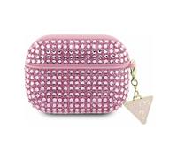 Guess GUAPHDGTPP Custodia per AirPods Pro Rosa Strass Triangle Charm