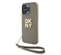Custodia con cinturino da polso DKNY per iPhone 15 Pro Max, beige