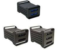 Custodia con coperchio estraibile per SSD Samsung T7, prese d'aria di raffreddamento stampate in 3D e slot per cavo di tipo C per unità a stato solido portatile T7 (due slot)