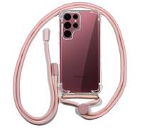 Custodia con cordoncino rosa freddo per Samsung Galaxy S22 Ultra S908