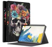 Custodia con fiori di teschio di zucchero per Samsung Galaxy Tab S8 (2022) / Galaxy Tab S7 (2020) 11 pollici, custodia con angoli di visualizzazione multipli con supporto S Pen Auto Sleep/Wake per