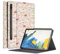 Custodia con fiori rosa per Samsung Galaxy Tab S8 (2022) / Galaxy Tab S7 (2020) 11 pollici, custodia con angoli di visualizzazione multipli con supporto per penna S Auto Sleep/Wake per Galaxy Tab S8