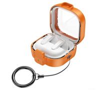 Custodia con lucchetto di sicurezza in ABS per Samsung Buds 4 e Buds 4 Pro, offre una protezione completa e mobilità con portachiavi (arancione)
