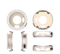Custodia con lunetta in metallo per Garmin Vivoactive 6 per smartwatch Garmin Active 6, custodia rigida di ricambio, in tinta unita, antigraffio, anti goccia, con accessori di precisione (beige)