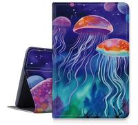 Custodia con meduse per iPad 9a/8a/7a generazione 10,2" 2021/2020/2019, custodia pieghevole in pelle PU antiurto con funzione di accensione/spegnimento automatico per iPad da 10,2 pollici