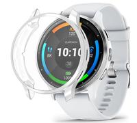 Custodia con pellicola protettiva compatibile con Garmin Venu 3S, custodia protettiva flessibile in TPU, antigraffio, custodia protettiva per smartwatch Garmin Venu 3S (argento)