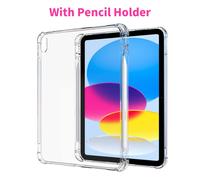 Custodia con porta-matita compatibile con iPad 2024/Redmi Pad Se/Mi Pad, custodia protettiva in TPU trasparente e antiurto, (trasparente) compatibile con Samsung Galaxy Tab, con airbag anti-caduta ai 