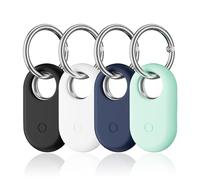NEUTYPECHIC 4 Pezzi Custodia per Samsung Galaxy SmartTag2 con Portachiavi, Protezione in Silicone Antigraffio GPS Tracker per Smart Tag 2, Protettiva Custodia per Bambini, Animali Domestici, Valigia