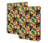 Custodia con stampa artistica di tucano tropicale compatibile con iPad di 9a/8a/7a generazione, custodia per tablet compatibile con custodia per iPad da 10,2 pollici, funzione di accensione e