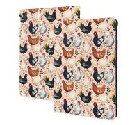 Custodia con stampa colorata di polli e piante compatibile con iPad di 9a/8a/7a generazione, custodie per tablet compatibili con custodia per iPad da 10,2 pollici, accensione e spegnimento automatico