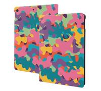Custodia con stampa mimetica arcobaleno compatibile con iPad di 9a/8a/7a generazione, custodia per tablet compatibile con custodia per iPad da 10,2 pollici, accensione e spegnimento automatico