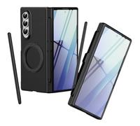 Custodia con supporto rotante per Samsung Fold 3, Pellicola protettiva per schermo, adatta per Mag-Safe Magnetic, Cover protettiva per cerniera Samsung Galaxy Z Fold3 con penna stilo-Nero