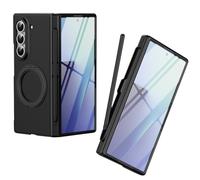 Custodia con supporto rotante per Samsung Fold 5, Pellicola protettiva per schermo, adatta per Mag-Safe Magnetic, Cover protettiva per cerniera Samsung Galaxy Z Fold5 con penna stilo-Nero