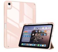 Custodia con supporto tri-pieghevole adatta for Apple iPad A16 11th 11 2025 Cover posteriore antiurto in acrilico trasparente con portapenne(Pink)